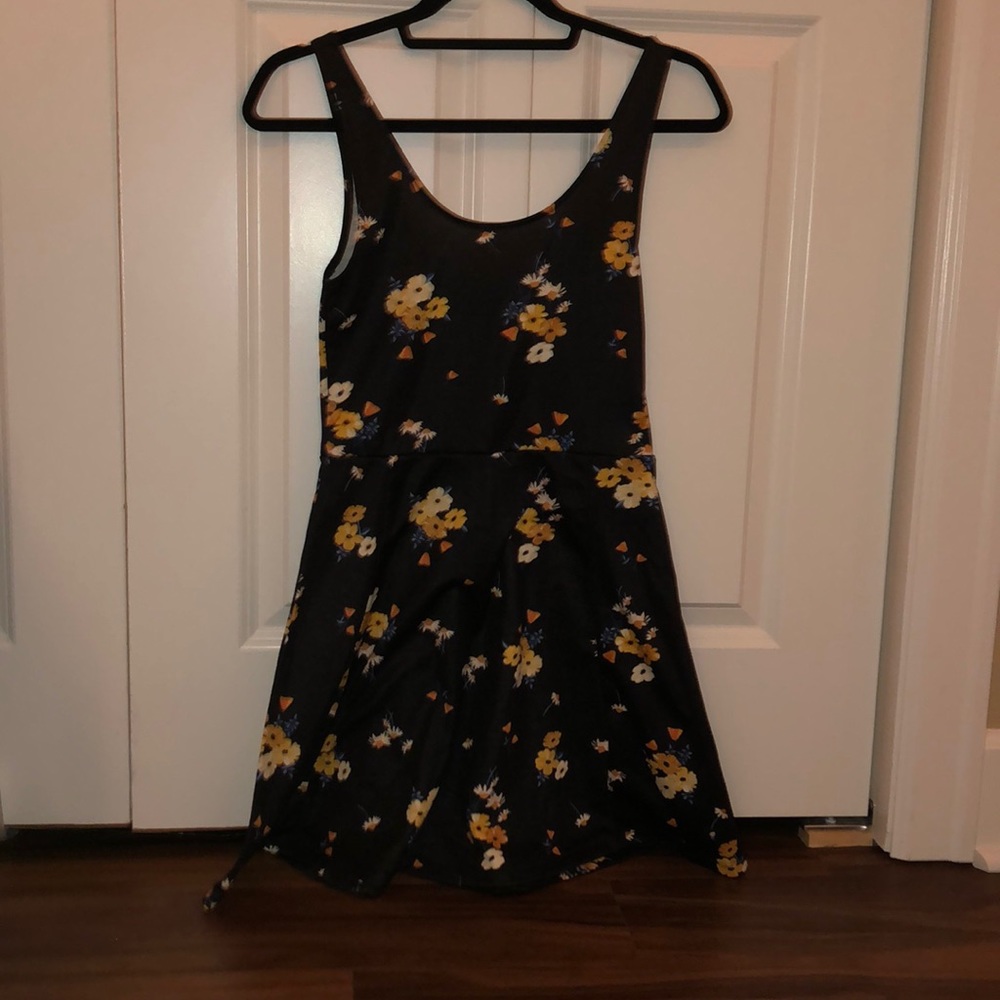 Black floral minidress